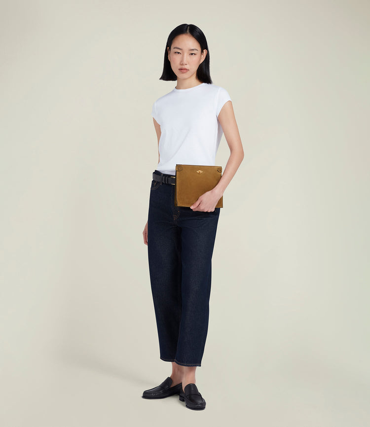 Stowaway Crossbody Bag in Suede Marrakech