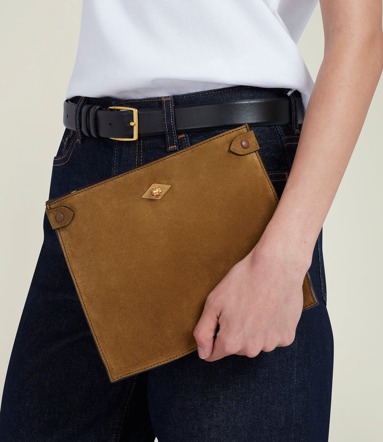 Stowaway Crossbody Bag in Suede Marrakech