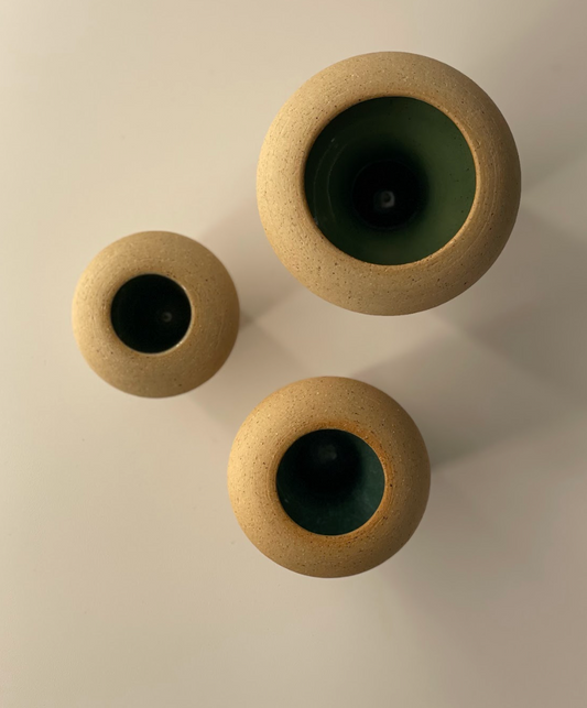 Mushroom Set of 3 - Set B - Green Interior