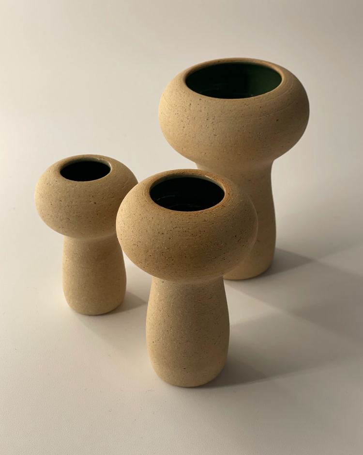 Mushroom Set of 3 - Set B - Green Interior