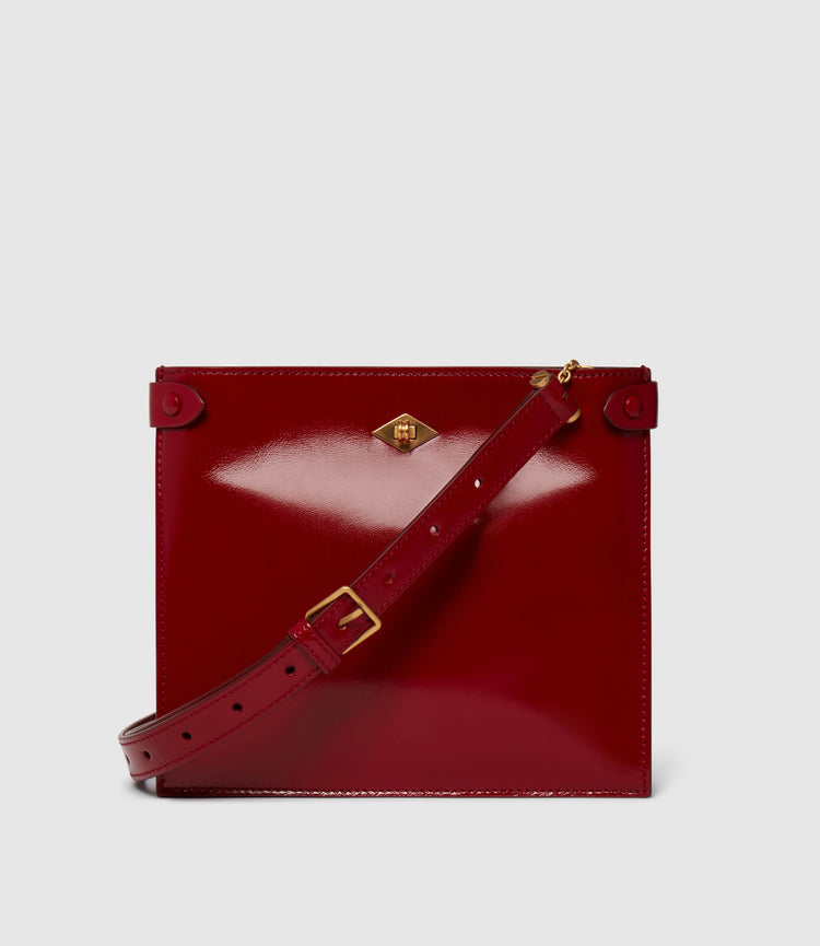 Stowaway Crossbody Bag in Glossy Red