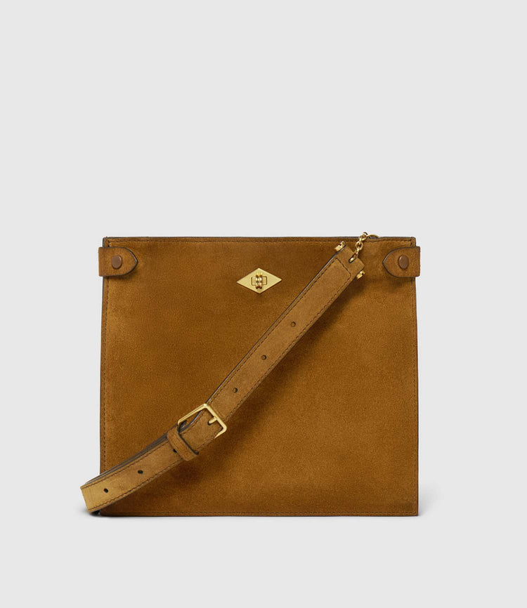 Stowaway Crossbody Bag in Suede Marrakech