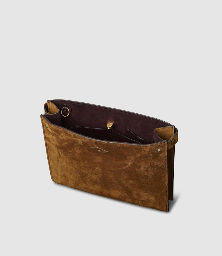 Stowaway Crossbody Bag in Suede Marrakech
