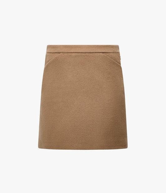 Tailored Mini Skirt in Camel