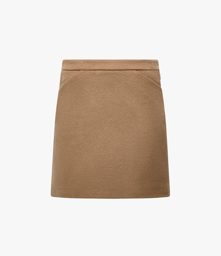 Tailored Mini Skirt in Camel