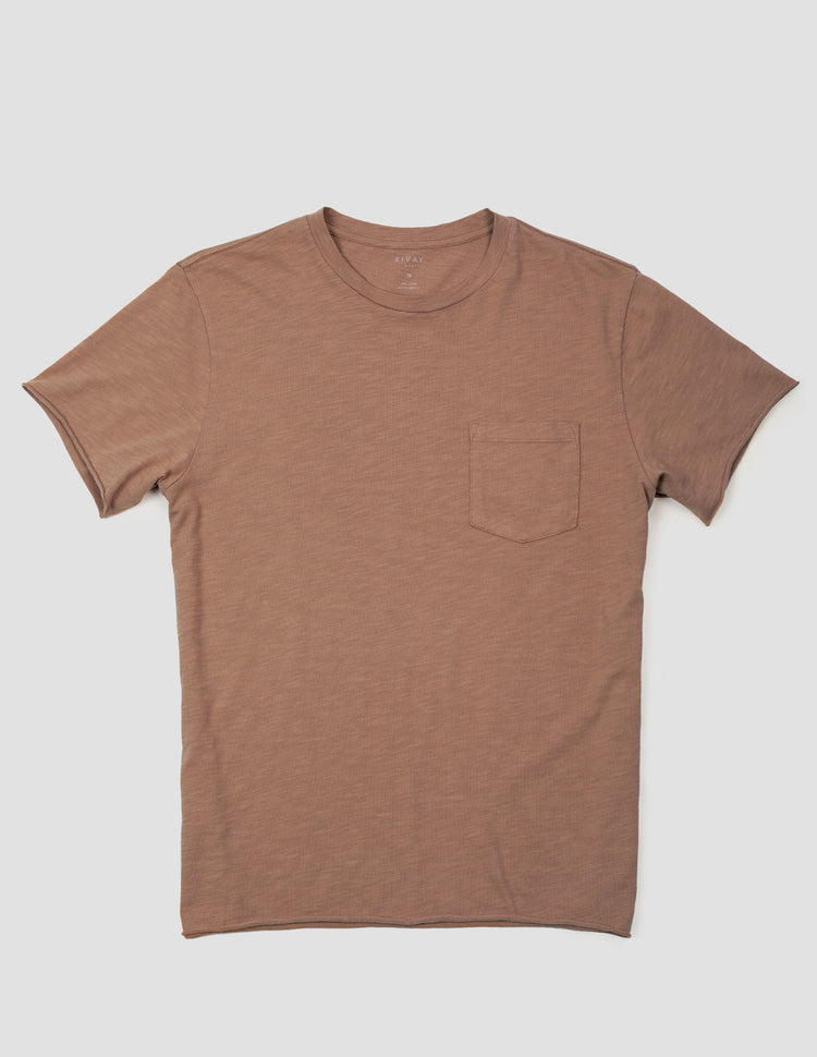 Pocket Cotton Tee in Terracotta