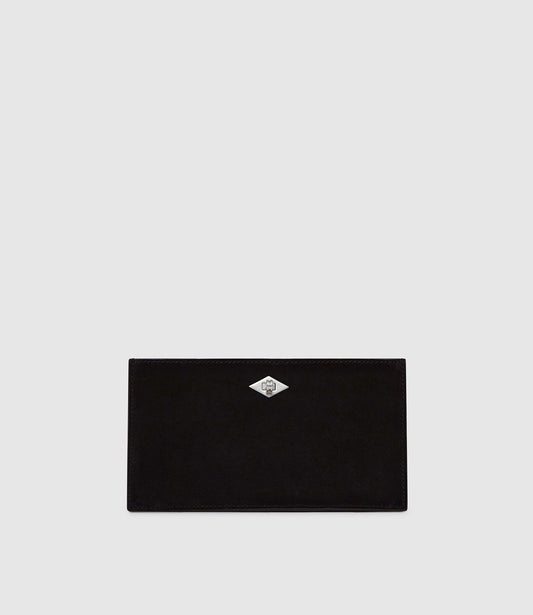 Ease Clutch in Buttery Suede Black