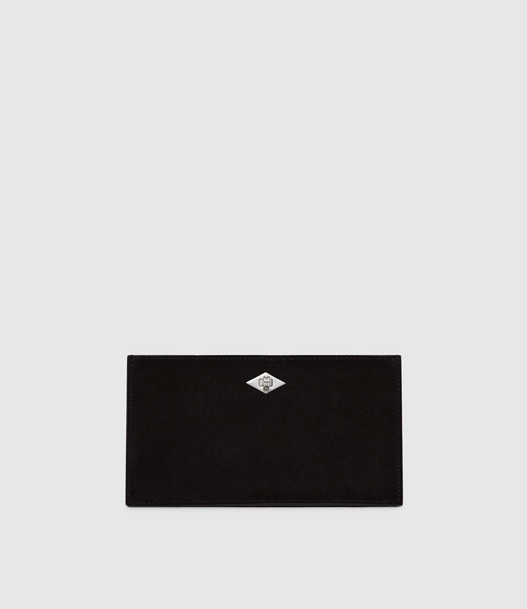 Ease Clutch in Buttery Suede Black