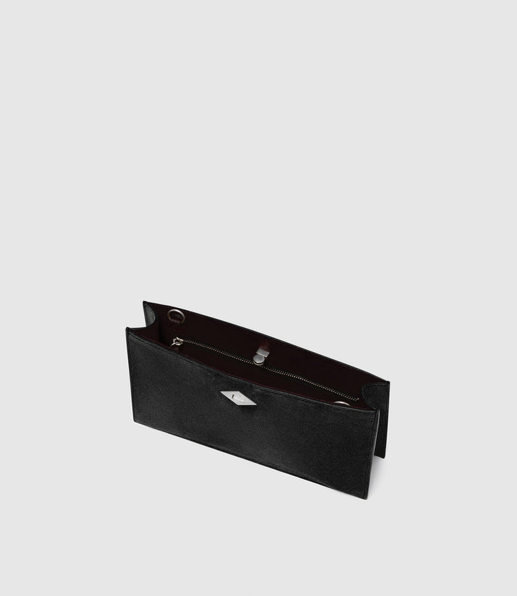 Ease Clutch in Buttery Suede Black