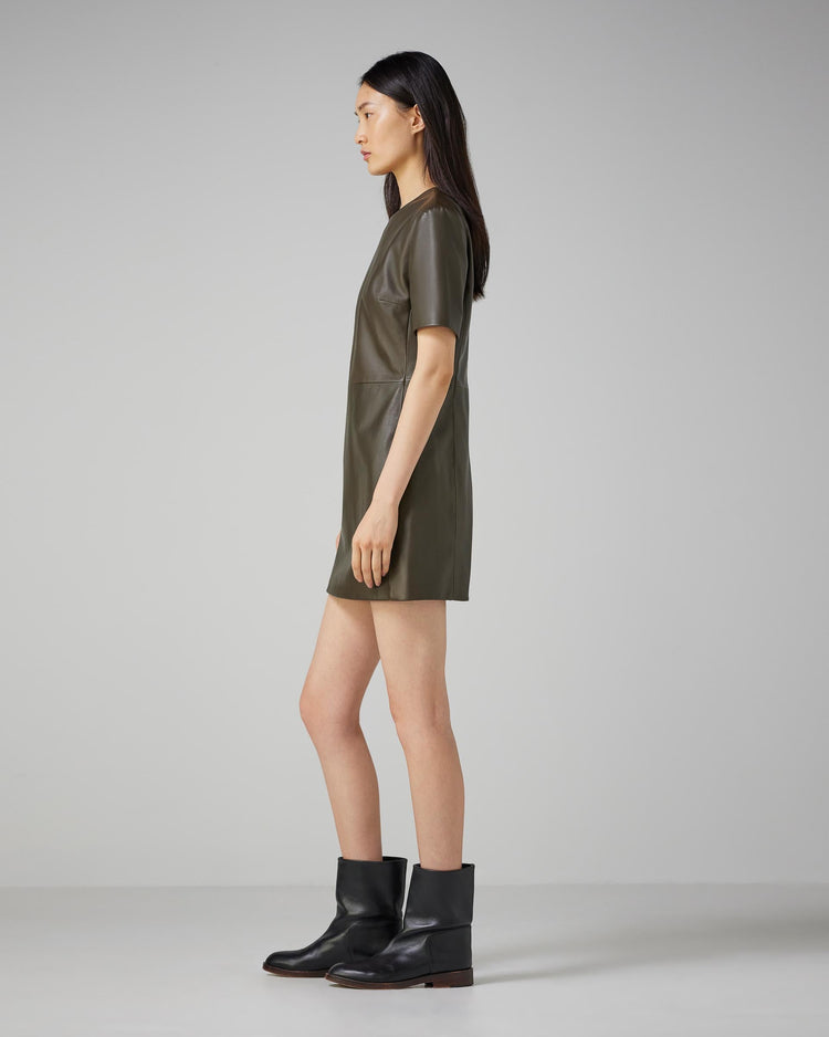 Tabitha Dress in Tobacco Leather