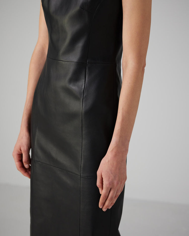 Grace Dress in Black Leather
