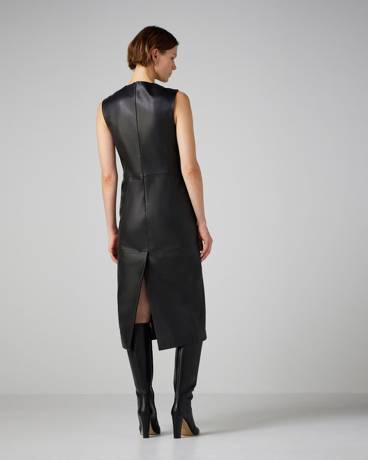 Grace Dress in Black Leather