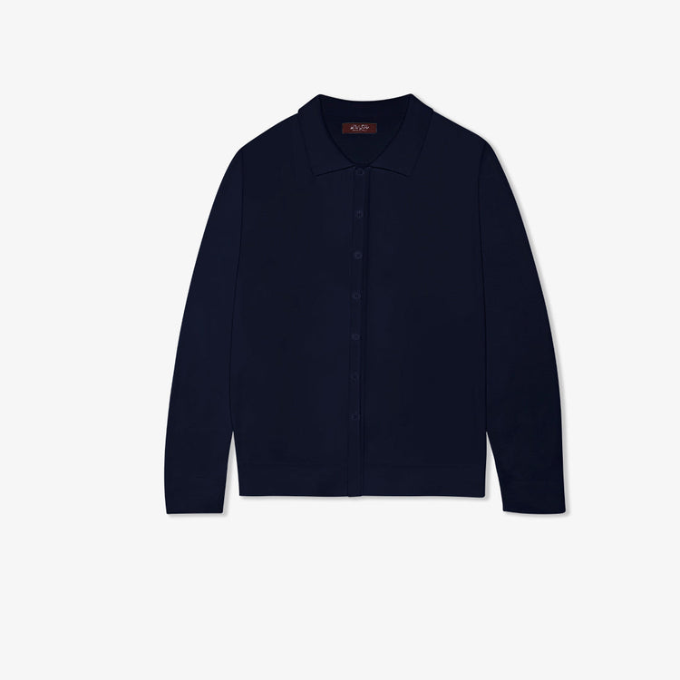 Polo Cardigan - Navy