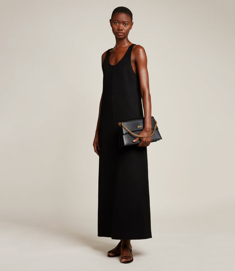 Roma Handbag in Black Calfskin