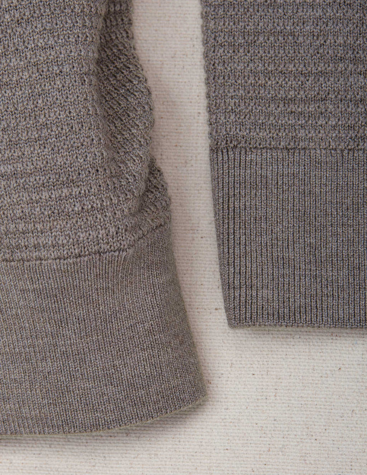 Cody Merino Waffle Sweater Henley in Driftwood