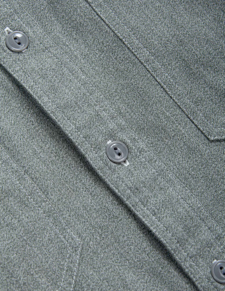 Weston Marled Selvedge Chambray Workshirt in Sage Green