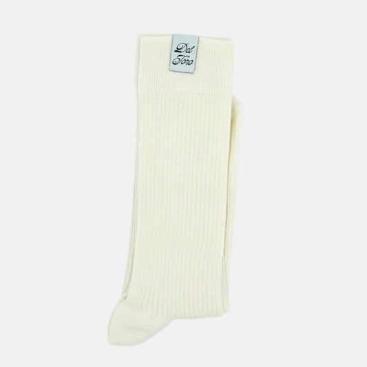 Ribbed Loop Sock - White