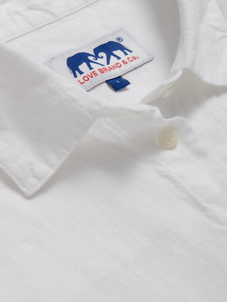 Women’s White Inagua Linen Shirt