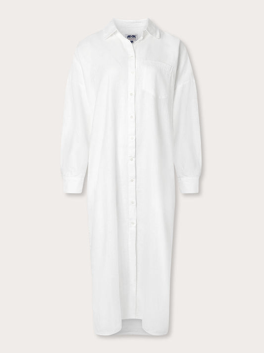 Women’s White Sapodilla Linen Shirt Dress