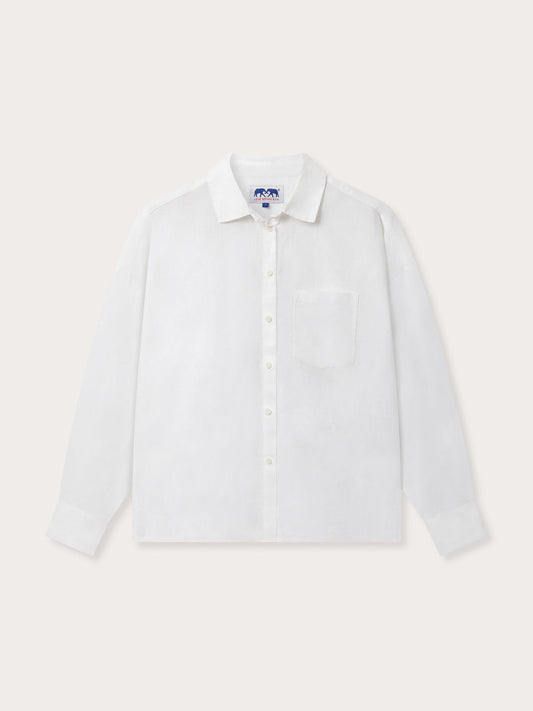 Women’s White Inagua Linen Shirt