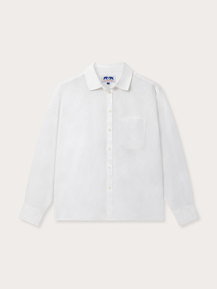 Women’s White Inagua Linen Shirt