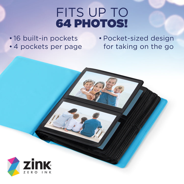 Zink Mini Photo Album 64-Pocket in Blue