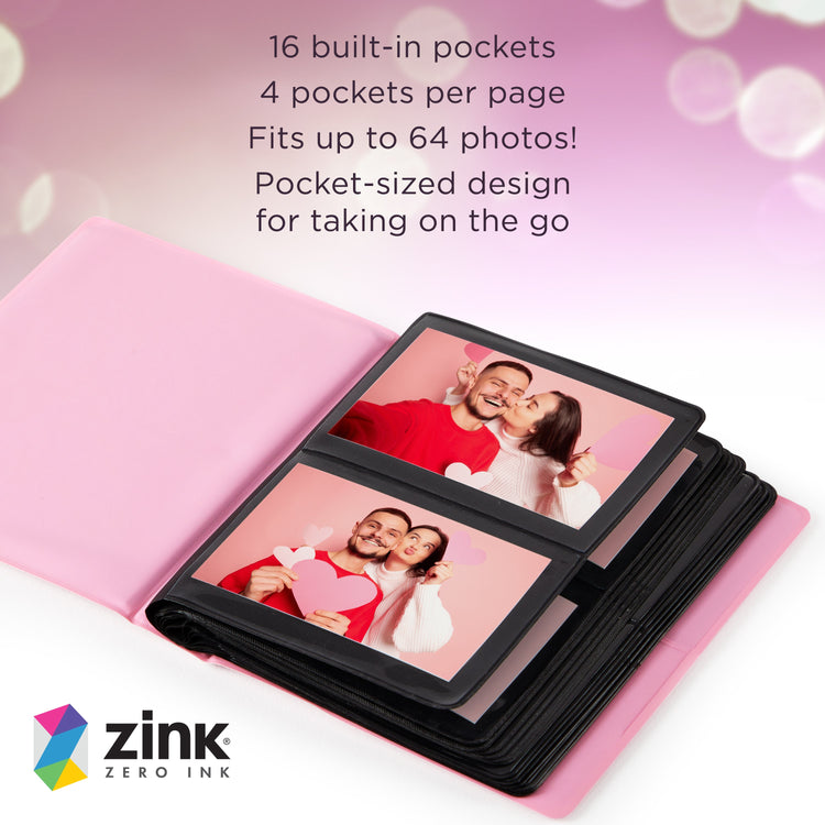 Zink Mini Photo Album 64-Pocket in Pink