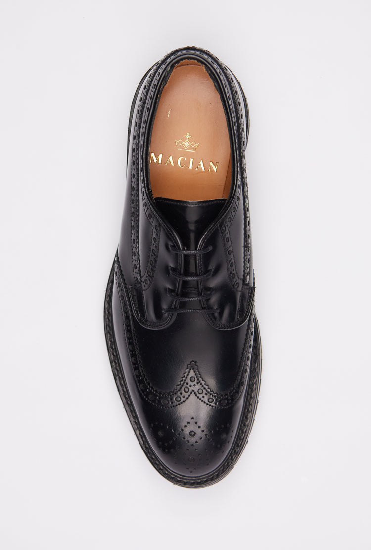 Guinevere Brogue Derby Shoes in Black