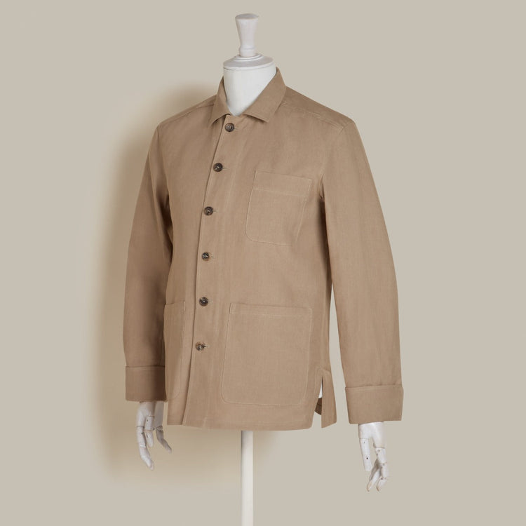 Linen Work Jacket in Natural