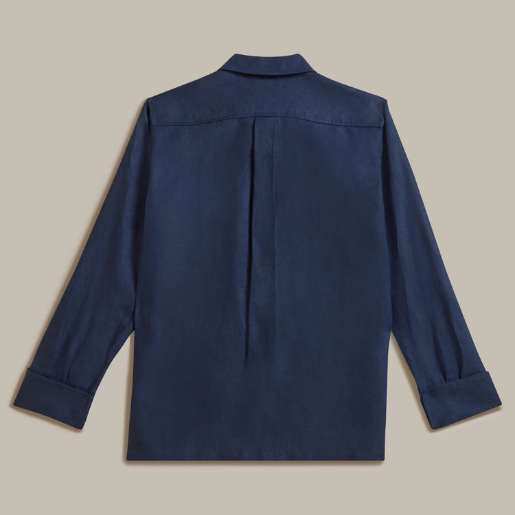Linen Work Jacket in Navy
