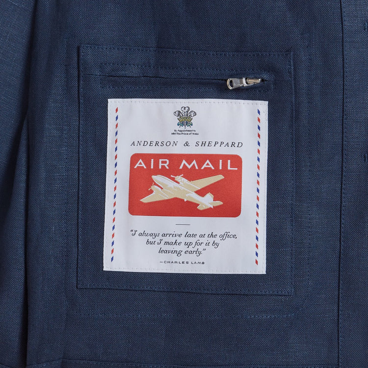 Linen Work Jacket in Navy