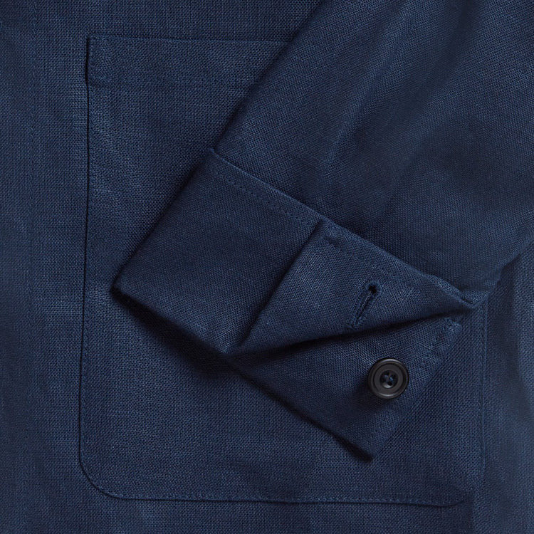 Linen Work Jacket in Navy