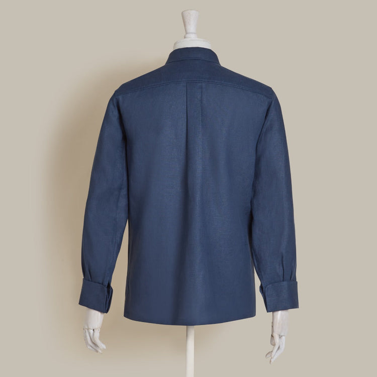 Linen Work Jacket in Navy