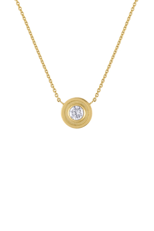 Baby Bullseye Diamond 18k Necklace