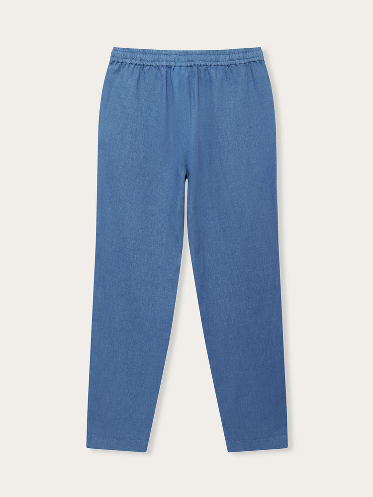 Men's Deep Blue Eleuthera Linen Trousers