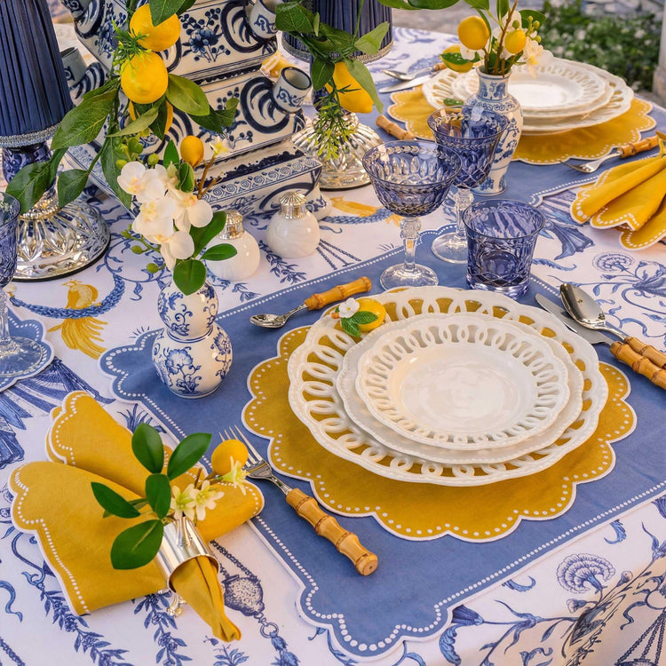 Seferî Pearl Round Placemat in Yellow