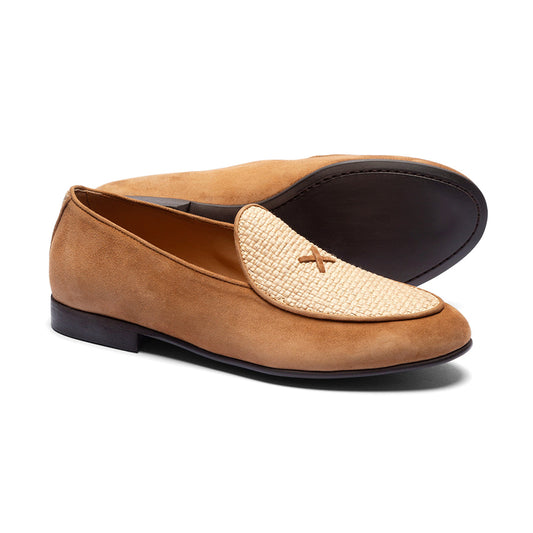Men’s Cognac Raffia Milano Loafer