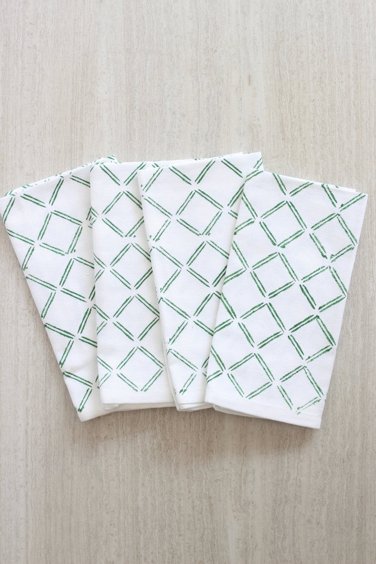 Dinner Napkins (Set of Four) in Dash, Evergreen