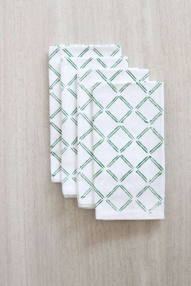 Dinner Napkins (Set of Four) in Dash, Evergreen