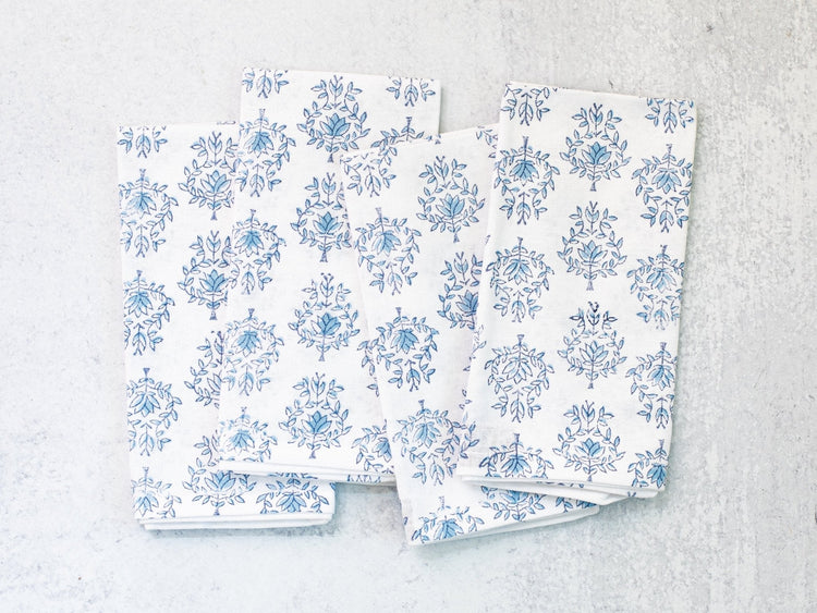 Dinner Napkins (Set of Four) in Lotus, Uniform Blue and Navy