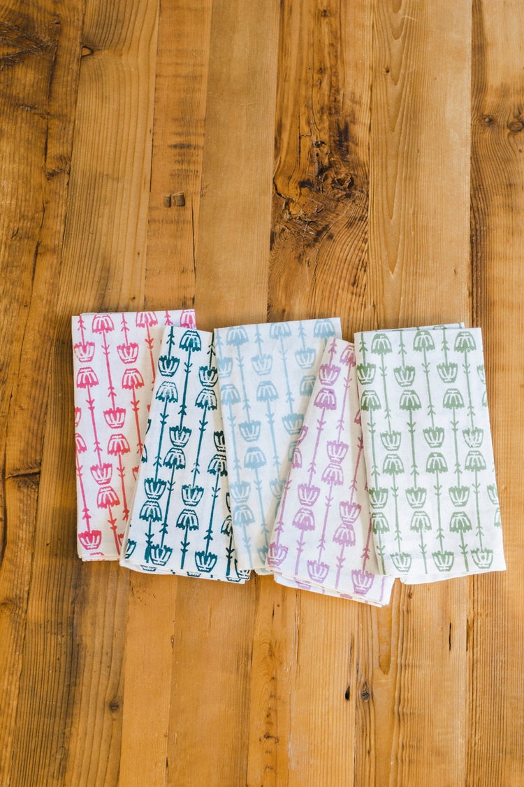 Dinner Napkins (Set of Four) in Mosaic Flower, Pink