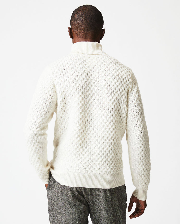 Cashmere Honeycomb Turtleneck