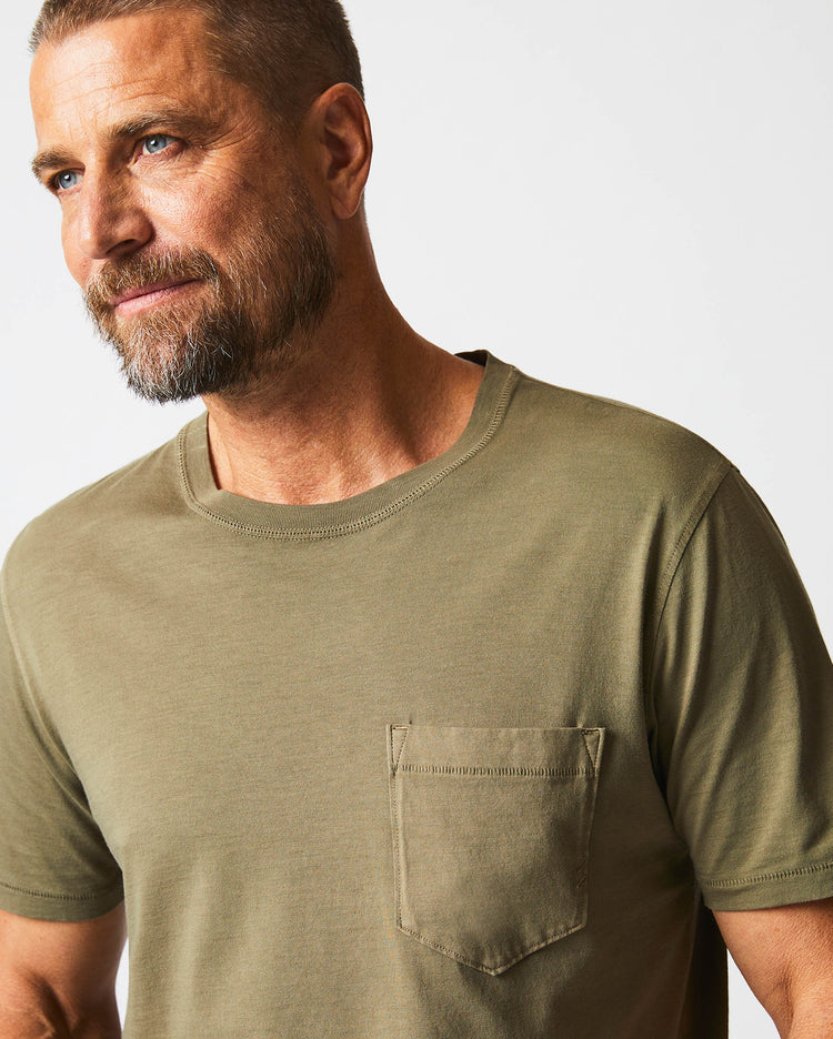 Washed Tee in Moss