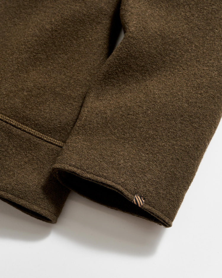 Boiled Wool Sport Coat in Olive