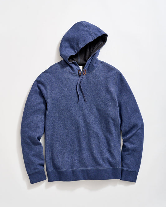 Rib Hoodie Pullover in Denim Blue