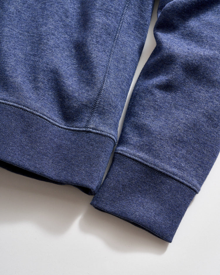Rib Hoodie Pullover in Denim Blue