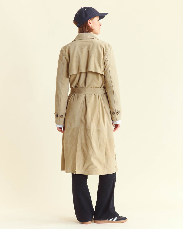 Women’s Long Suede Trench Coat