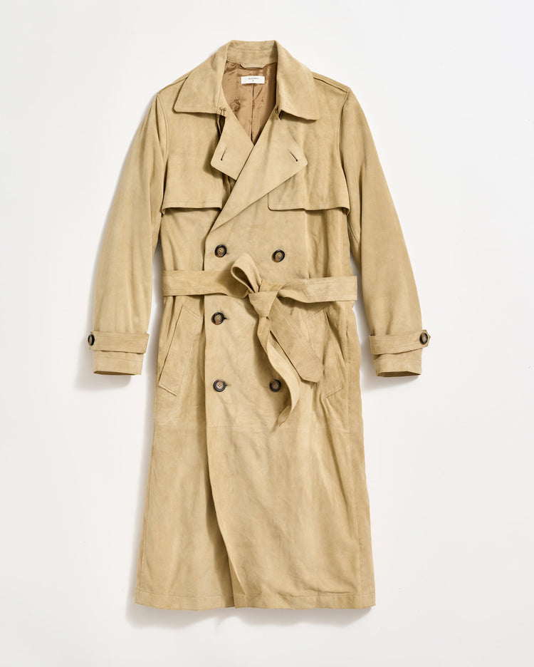 Women’s Long Suede Trench Coat