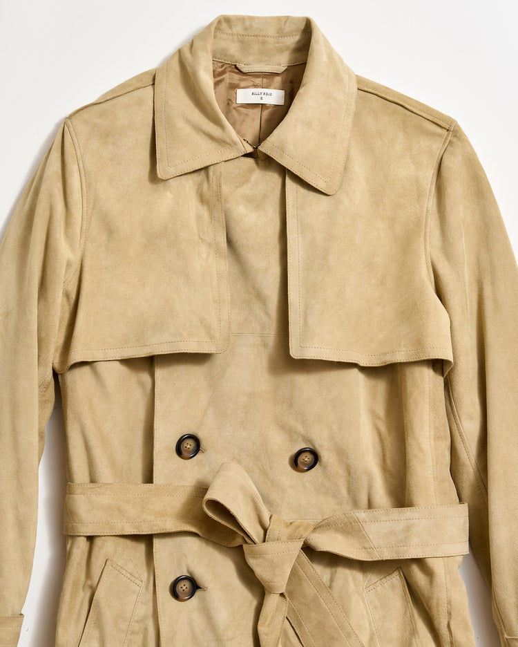 Women’s Long Suede Trench Coat