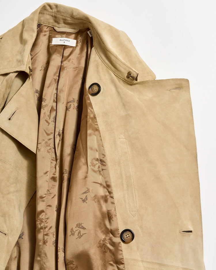 Women’s Long Suede Trench Coat